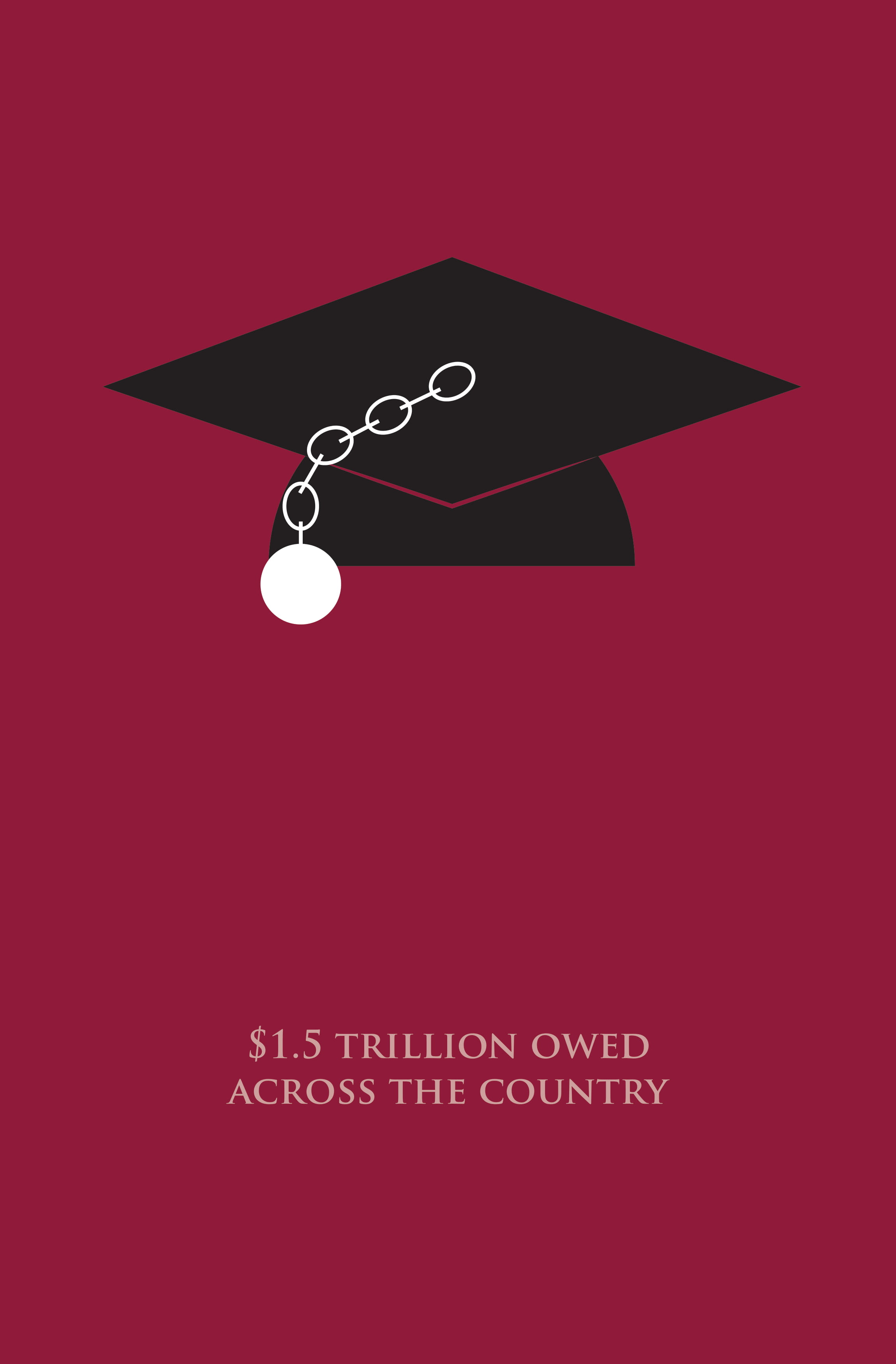 A minimalist poster protesting the student debt crisis